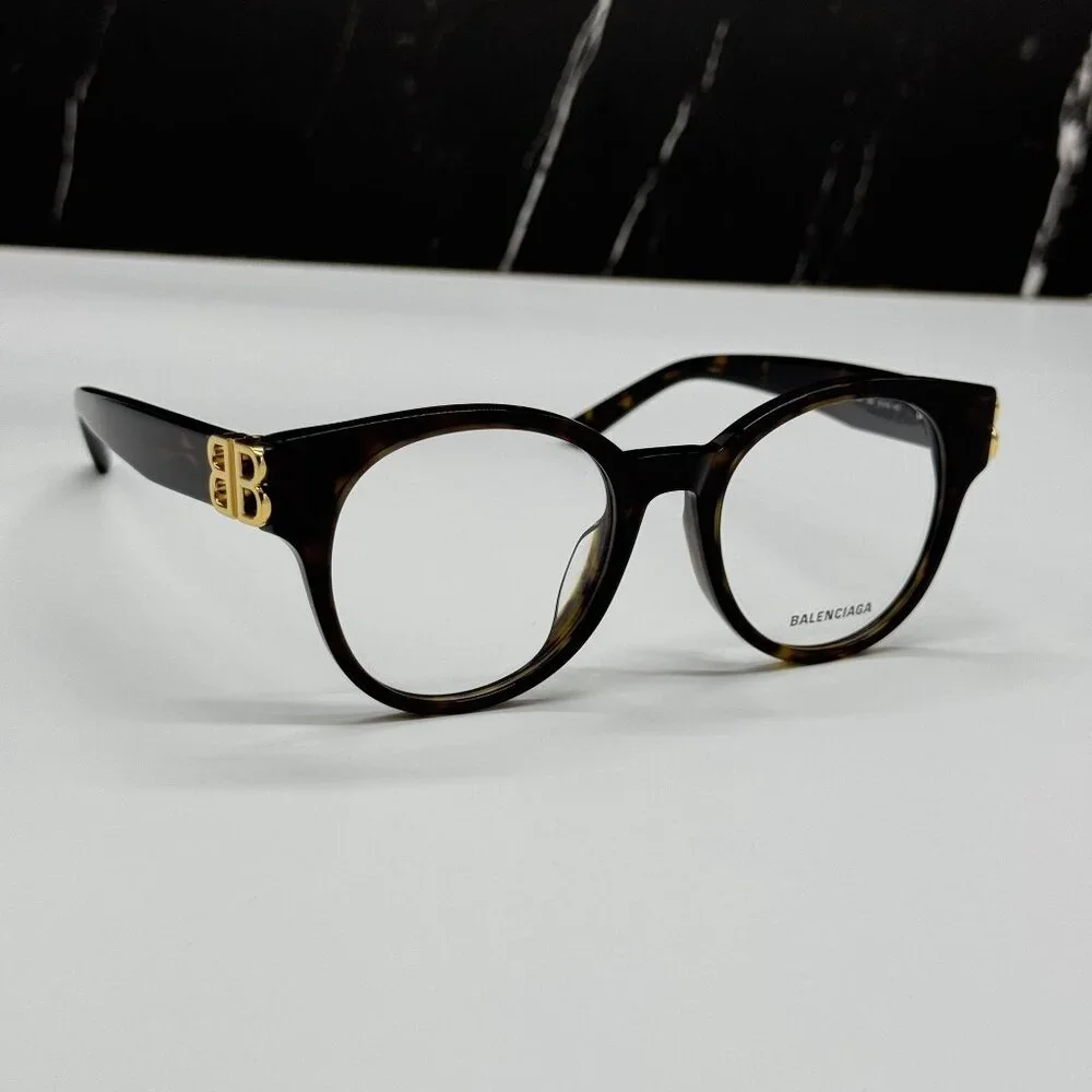 NEW BALENCIAGA BB0173O 002 ROUND HAVANA WOMEN EYEGLASSES BALENCIAGA